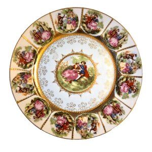 Vintage Royal Vienna Love Story Porcelain Dinner Plate Courting Couple